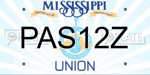 PAS12Z Mississippi License Plate
