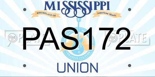 PAS172 Mississippi License Plate