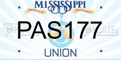 PAS177 Mississippi License Plate