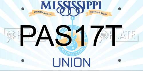 PAS17T Mississippi License Plate