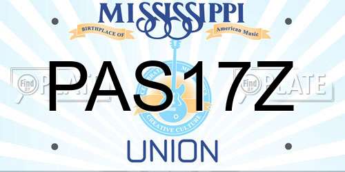 PAS17Z Mississippi License Plate