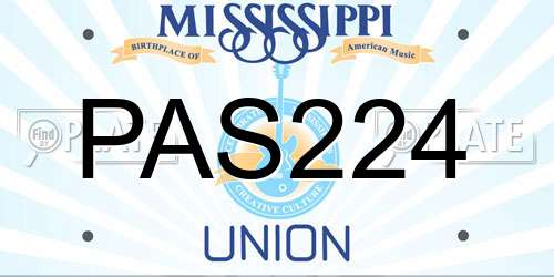 PAS224 Mississippi License Plate