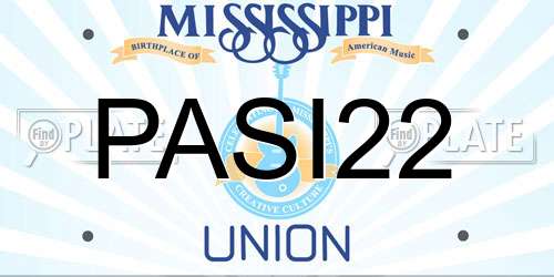 PASI22 Mississippi License Plate
