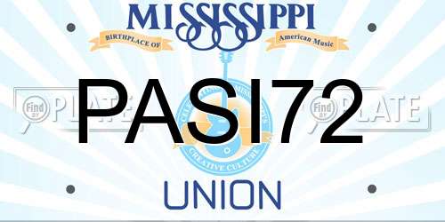 PASI72 Mississippi License Plate