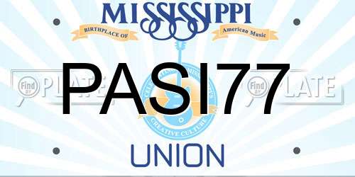 PASI77 Mississippi License Plate