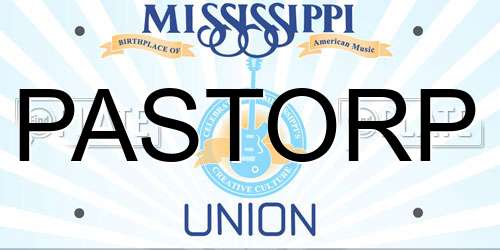 PASTORP Mississippi License Plate