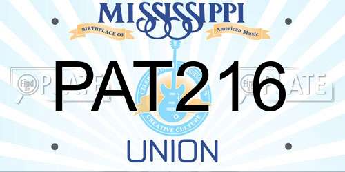 PAT216 Mississippi License Plate