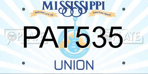 PAT535 Mississippi License Plate