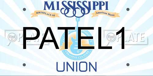 PATEL1 Mississippi License Plate