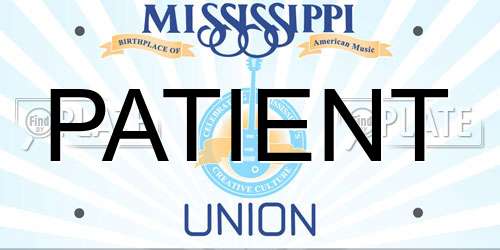 PATIENT Mississippi License Plate