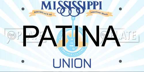 PATINA Mississippi License Plate