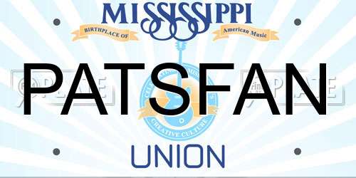 PATSFAN Mississippi License Plate