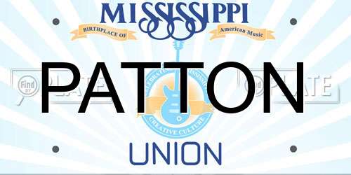 PATTON Mississippi License Plate