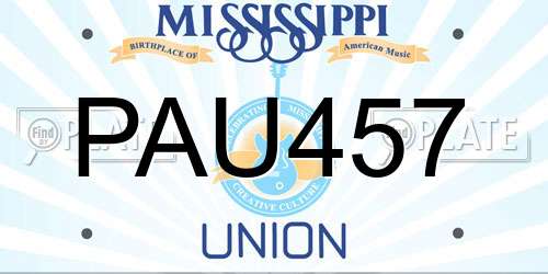 PAU457 Mississippi License Plate