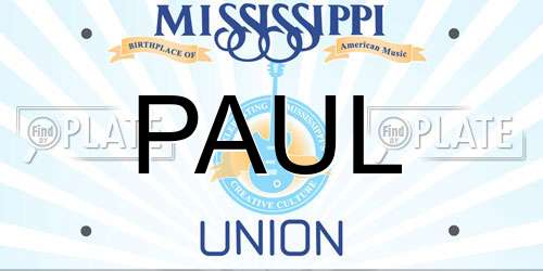 PAUL Mississippi License Plate