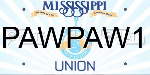 PAWPAW1 Mississippi License Plate