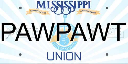PAWPAWT Mississippi License Plate