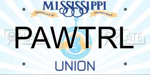 PAWTRL Mississippi License Plate