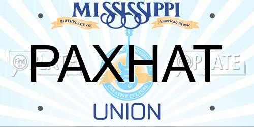 PAXHAT Mississippi License Plate