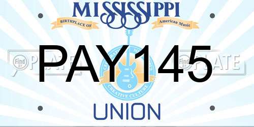 PAY145 Mississippi License Plate
