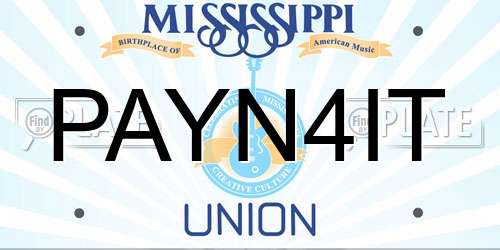 PAYN4IT Mississippi License Plate