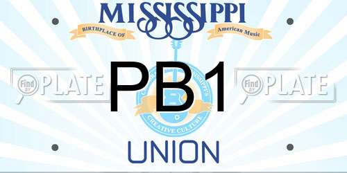 PB1 Mississippi License Plate