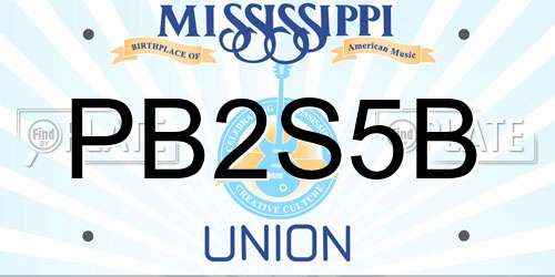 PB2S5B Mississippi License Plate