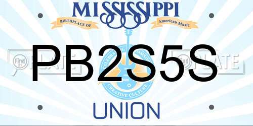 PB2S5S Mississippi License Plate