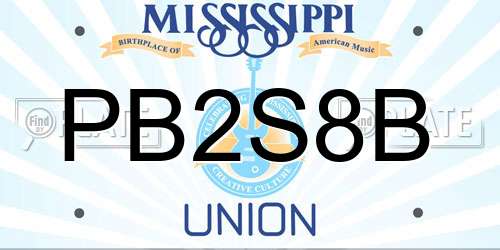 PB2S8B Mississippi License Plate