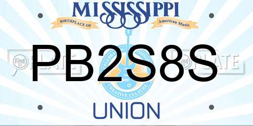 PB2S8S Mississippi License Plate