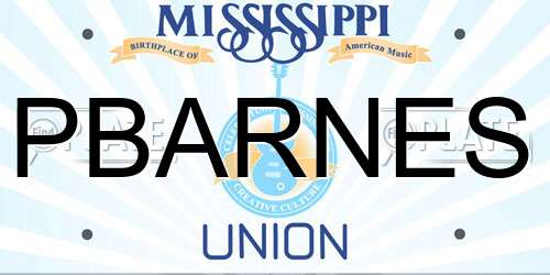 PBARNES Mississippi License Plate