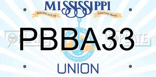 PBBA33 Mississippi License Plate