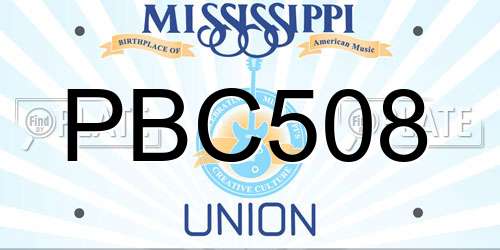 PBC508 Mississippi License Plate