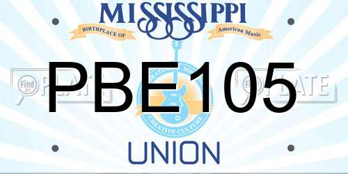 PBE105 Mississippi License Plate