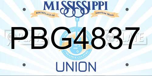 PBG4837 Mississippi License Plate