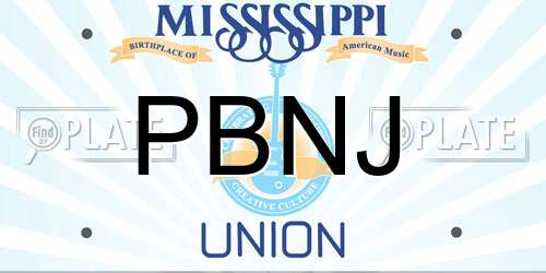 PBNJ Mississippi License Plate