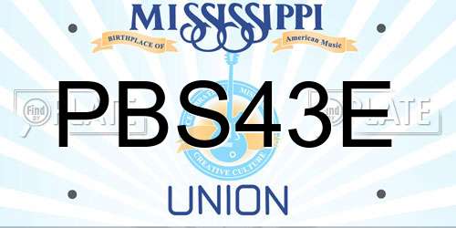 PBS43E Mississippi License Plate