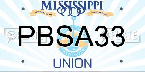 PBSA33 Mississippi License Plate