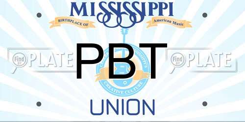 PBT Mississippi License Plate