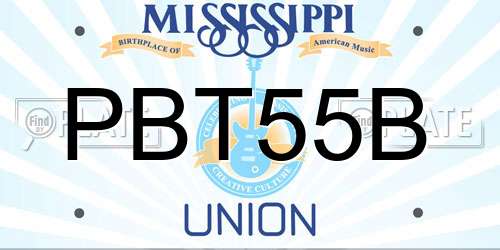 PBT55B Mississippi License Plate