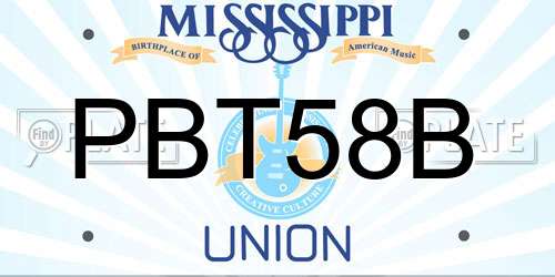 PBT58B Mississippi License Plate