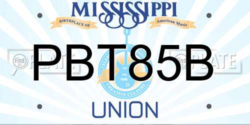 PBT85B Mississippi License Plate