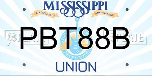 PBT88B Mississippi License Plate
