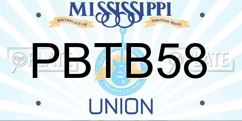 PBTB58 Mississippi License Plate