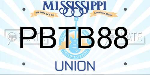 PBTB88 Mississippi License Plate