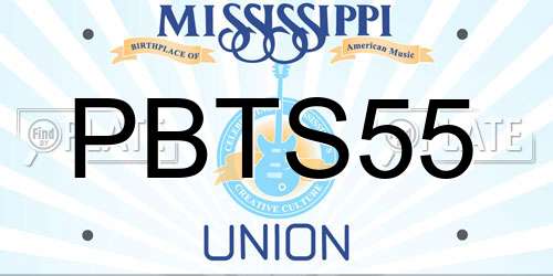 PBTS55 Mississippi License Plate