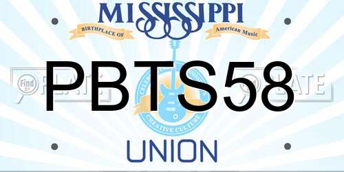 PBTS58 Mississippi License Plate
