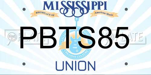 PBTS85 Mississippi License Plate