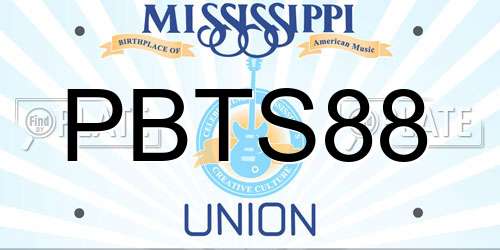 PBTS88 Mississippi License Plate