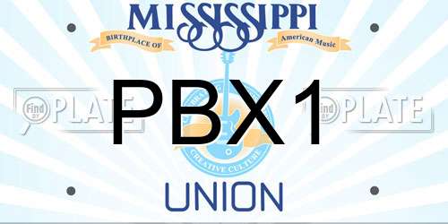PBX1 Mississippi License Plate
